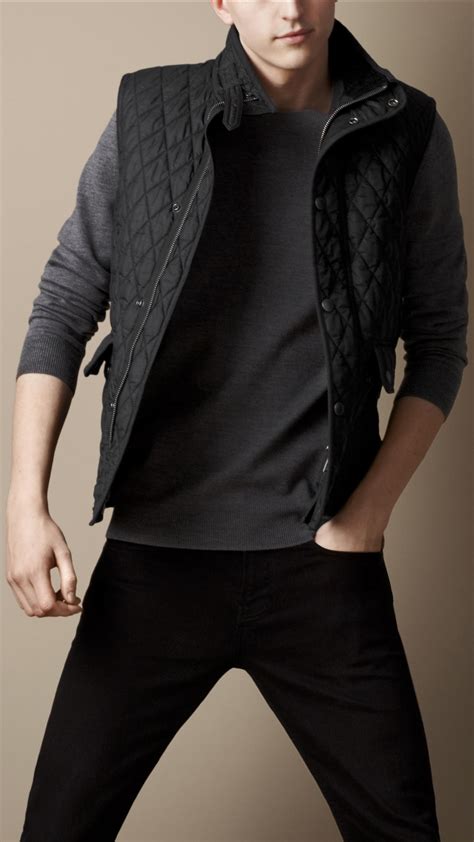 burberry mens gilet|burberry quilted gilet black.